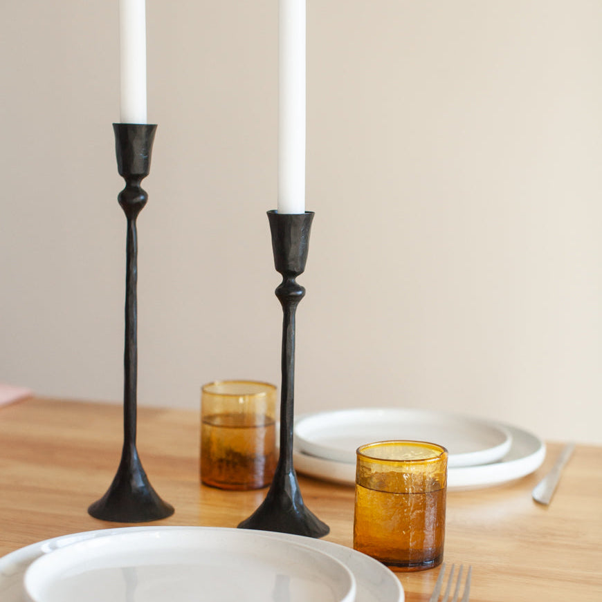 Miro Forged Iron Candle Holders (Set of 2)