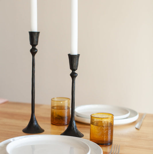 Miro Forged Iron Candle Holders (Set of 2)